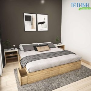 Giường Ngủ Gỗ Khối Hộp Tatana MDF057
