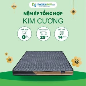 Nệm ép tổng hợp Kim Cương (Vải satin lụa)