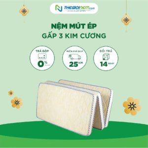 Nệm mút ép gấp 3 Kim Cương